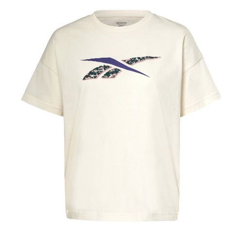 Camiseta reebok modern safari graphic tee mujer blanco hueso