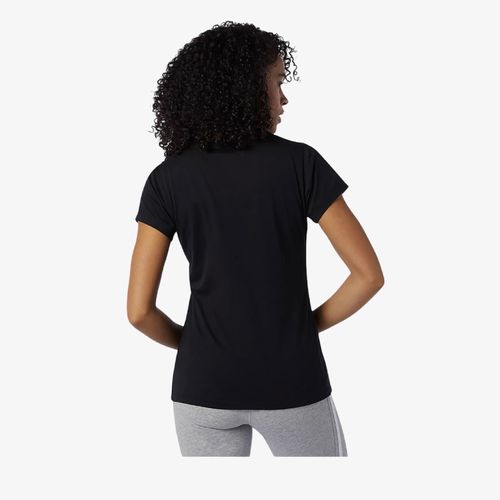 Camiseta new balance essentials stacked logo tee mujer negro
