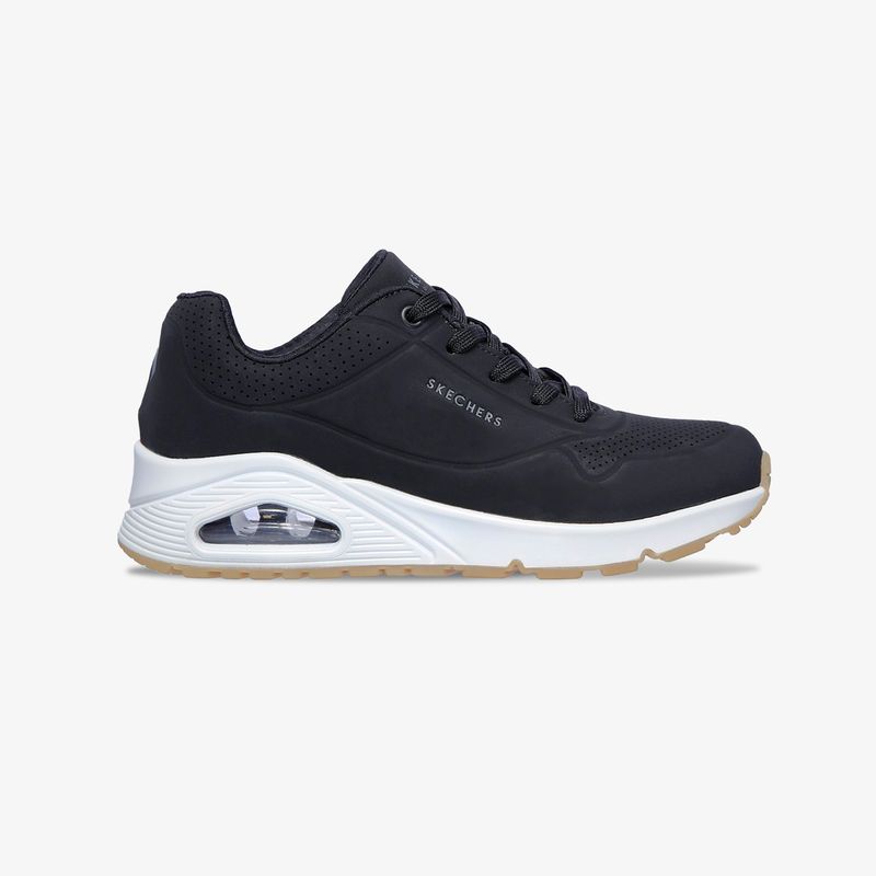 Tenis skechers uno stand on air mujer negro blanco