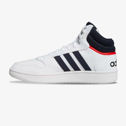 Bota Adidas Hoops 3.0 Mid Hombre Blanco Azul Rojo