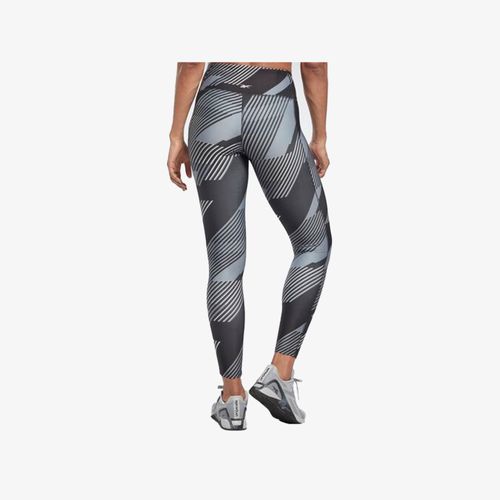 Licra Reebok Mujer Negro Gris Estampado