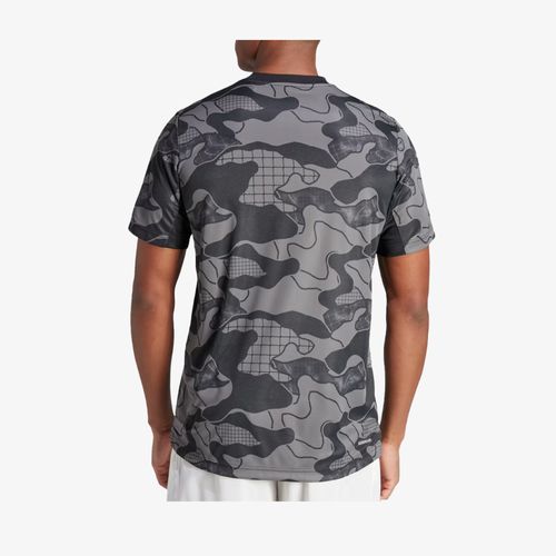 Camiseta Adidas Club Grapich Tenis Hombre Negro Gris