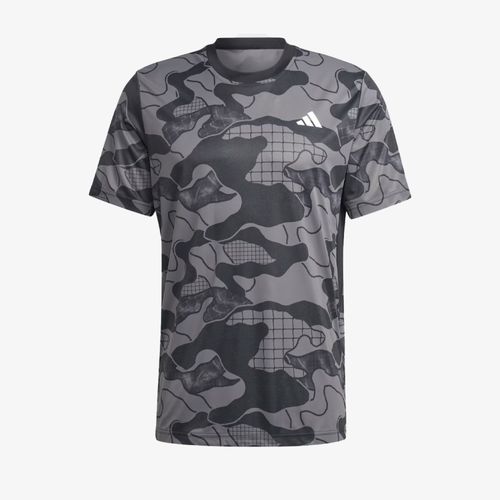 Camiseta Adidas Club Grapich Tenis Hombre Negro Gris