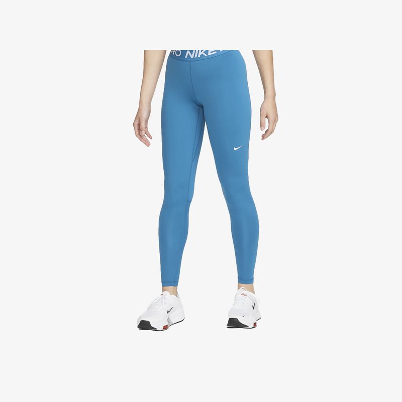 Licra Larga Training Nike Mujer Azul Blanco