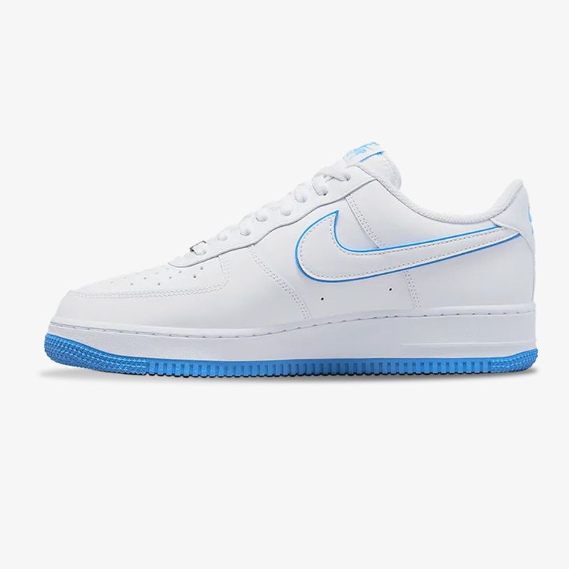 Tenis Nike Air Force 1 Hombre Blanco Azul