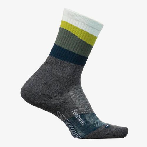 Medias Feetures Unisex Gris Blanco Amarillo
