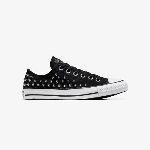 Tenis Converse Chuck Taylor Mujer Negro Plateado