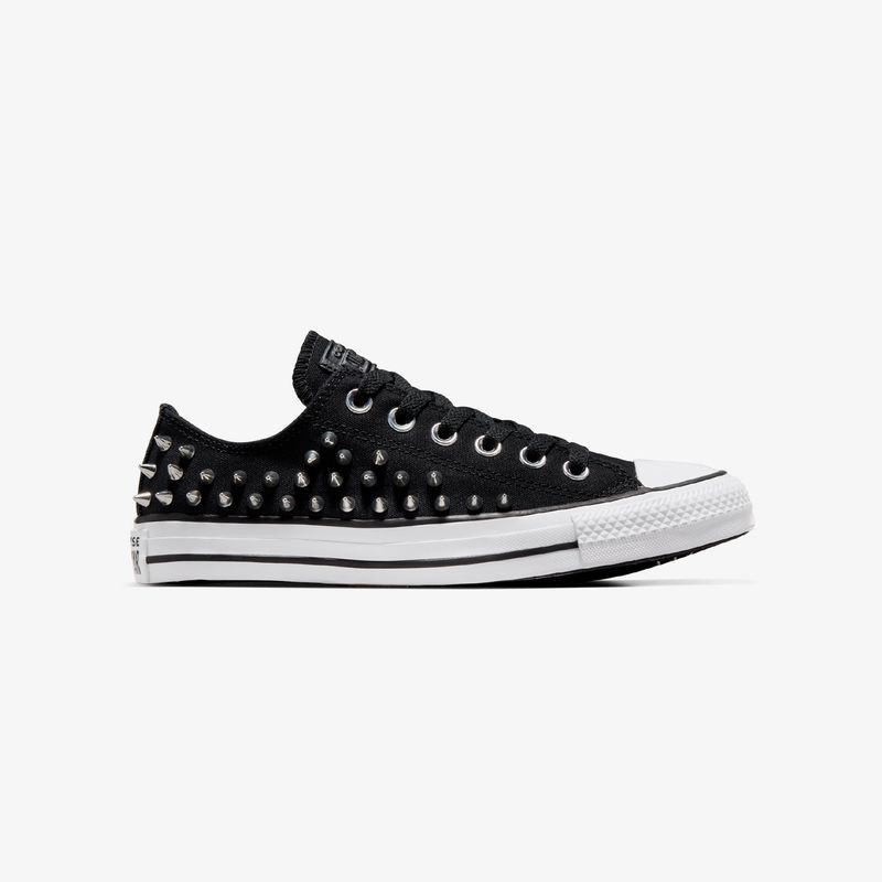 Converse negras con plateado best sale