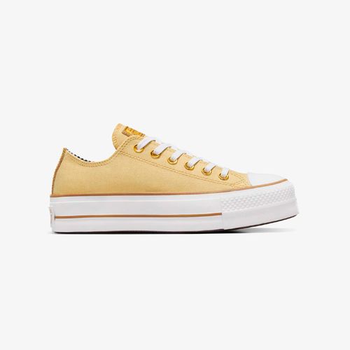 Tenis Converse All Star Lift Plataform Mujer Amarillo Blanco