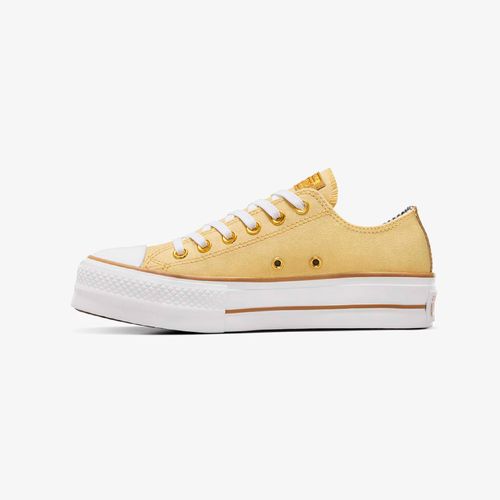 Tenis Converse All Star Lift Plataform Mujer Amarillo Blanco