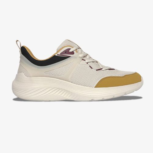 Tenis Skechers Bobs Squad Waves Hombre Beige Amarillo