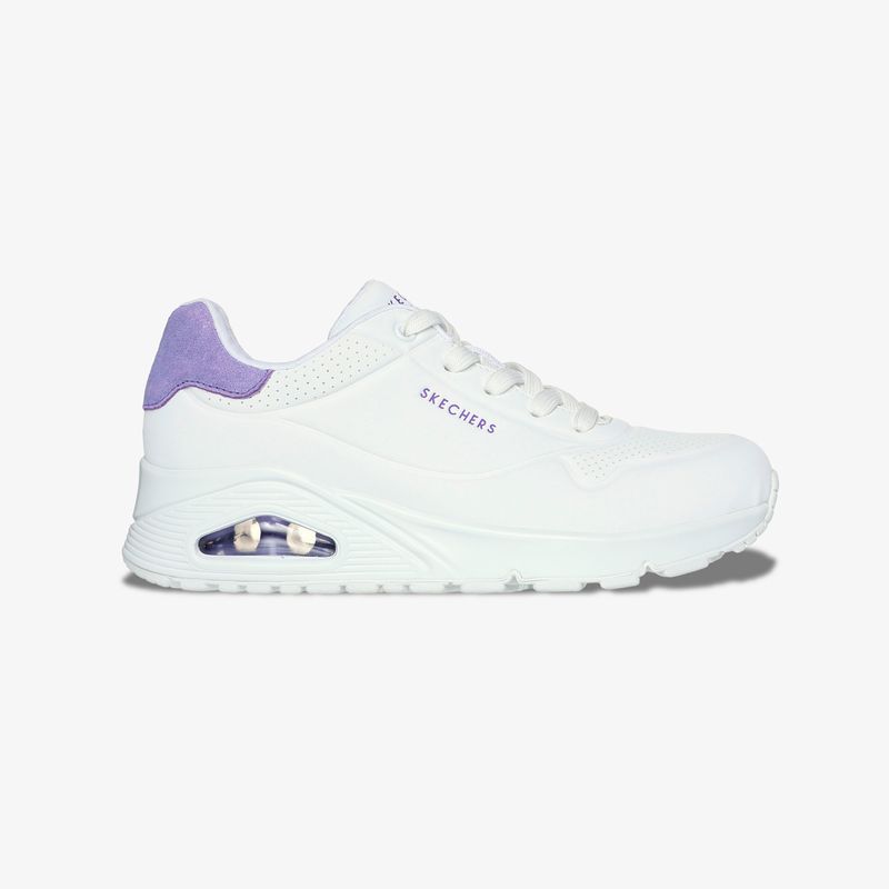 Tenis Skechers Uno Pop Back Mujer Blanco Lila