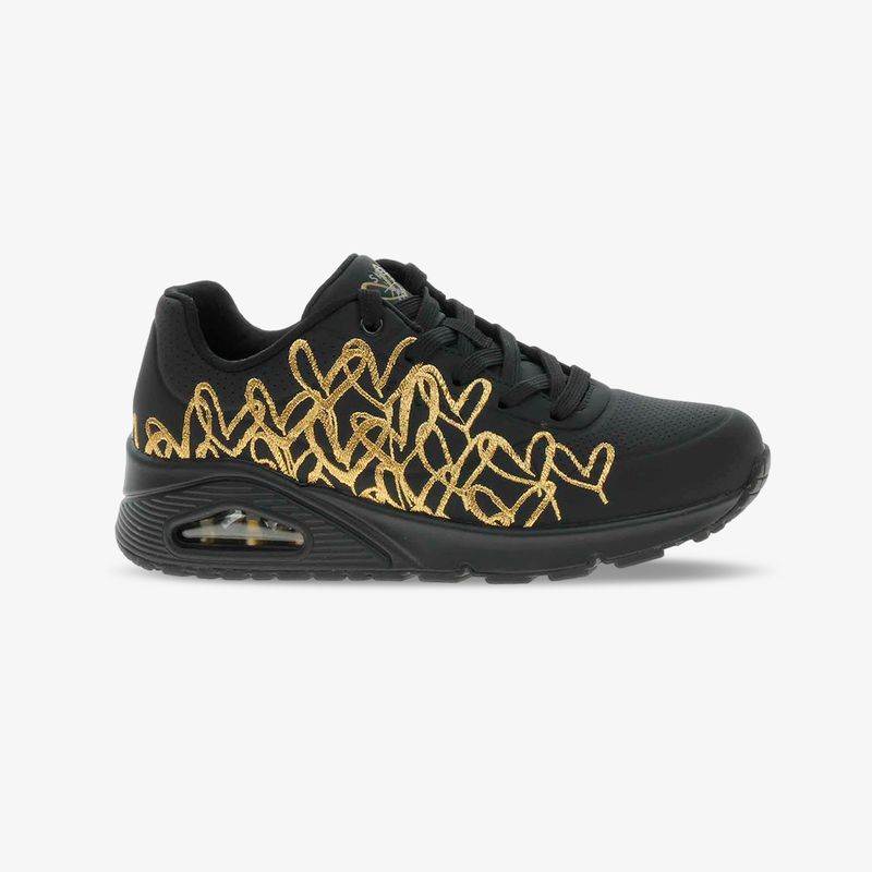 Tenis Skechers Golden Heart mujer Negro Dorado