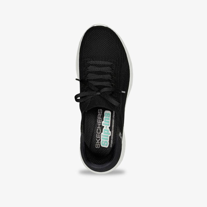 149710-BLK-Tenis-Skechers-Ultra-Flex-3-0-Mujer-Blanco-Negro-4