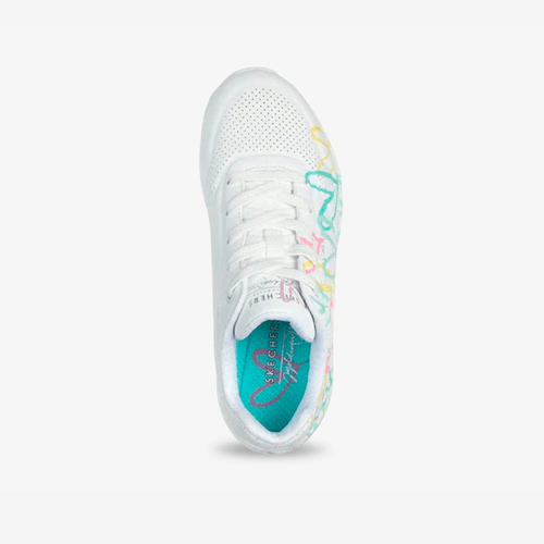 Tenis Skechers Uno Love Mujer Blanco Estampado