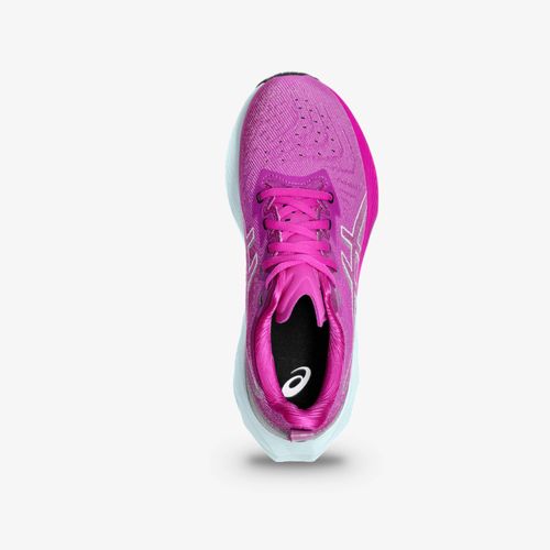 Tenis Asics Novablast 4 Mujer Fucsia Blanco