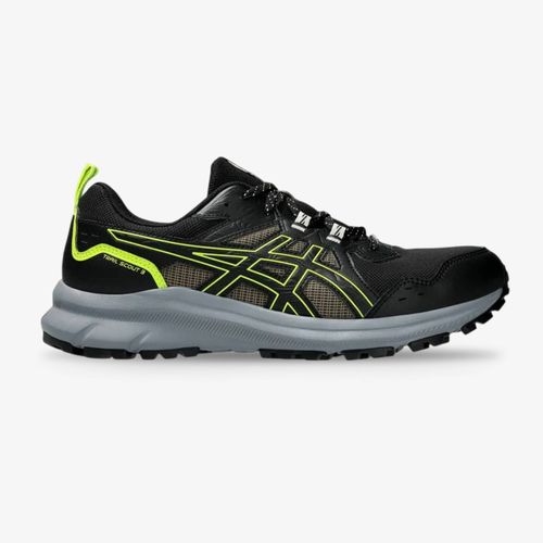 Tenis Asics Trail Scout 3 Hombre Negro Verde Fosforescente