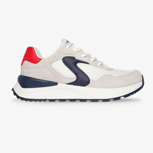 Tenis Skechers Fury Lace Hombre Blanco Azul