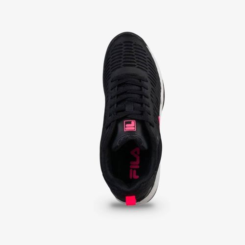 Tenis Fila Court Glide Mujer Negro Rosado