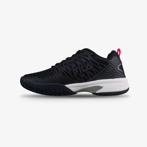 Tenis Fila Court Glide Mujer Negro Rosado
