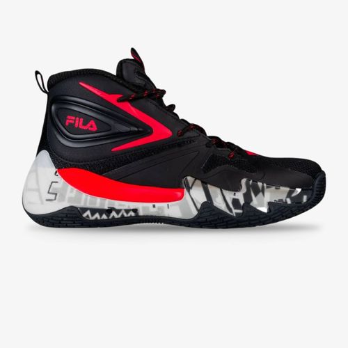 Tenis Fila Hoops Hombre Negro Rojo