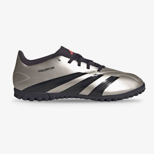 Guayos Sintético Adidas Predator Club Plateado Negro