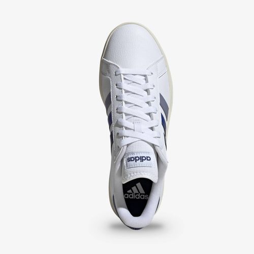 Tenis Grand Court Base 2.0 Hombre Blanco Azul