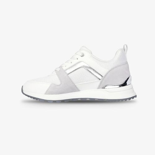 Tenis Skechers Runway Mujer Blanco Plateado