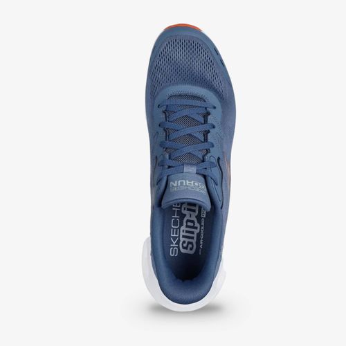 Tenis Skechers Max Cushioning Glide Step Hombre Azul Naranja