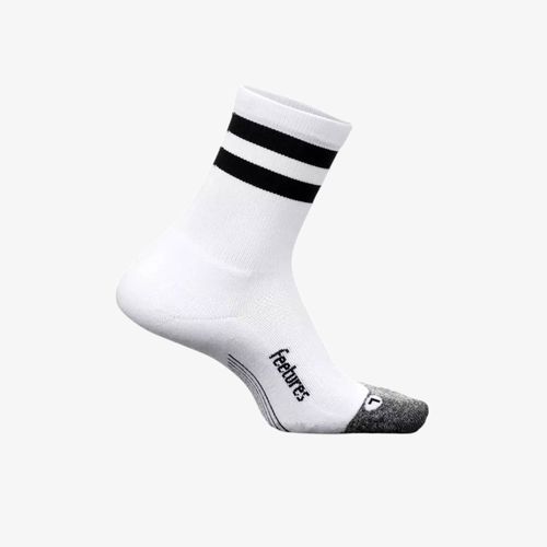 Medias Feetures Elite Light Cushion Mini Crew Blanco Negro