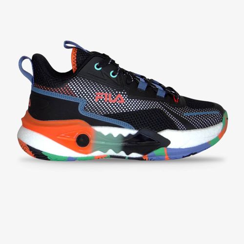 Tenis Fila Damber Hombre Negro Naranja